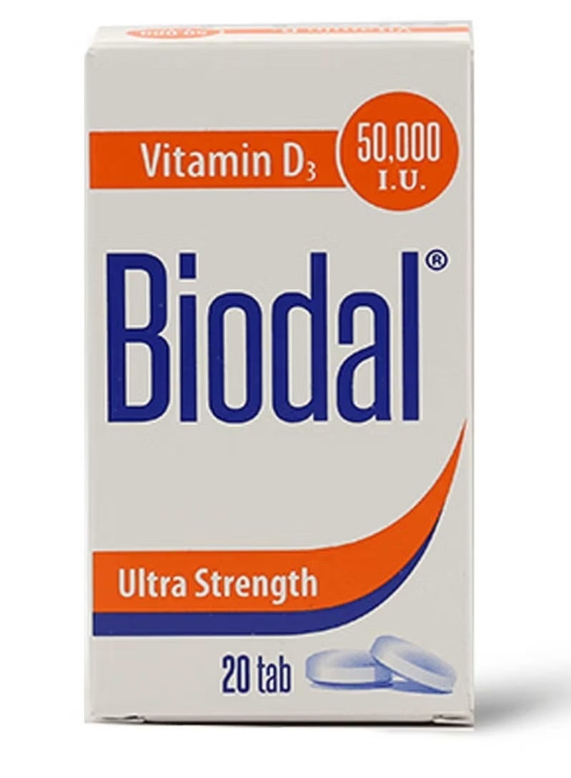 Biodal Vitamin D3 50000 IU Bone and Immune Support 20 Tablets